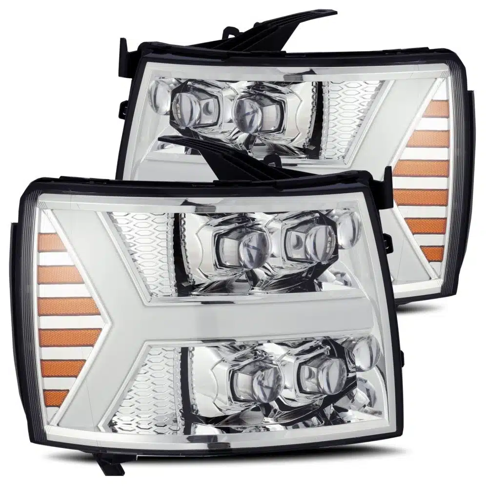 AlphaRex NOVA-Series LED Projector Chrome Headlights for GMT900 Chevrolet Silverado [AXHL-CL07-PPTS-LED-C-A]