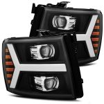 AlphaRex PRO-Series Halogen Projector Black Headlights for GMT900 Chevrolet Silverado [AXHL-CL07-PPTS-B-A]