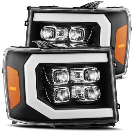 AlphaRex NOVA-Series LED Projector Black Headlights for GMT900 GMC Sierra [AXHL-GS07-PPTS-LED-B-A]