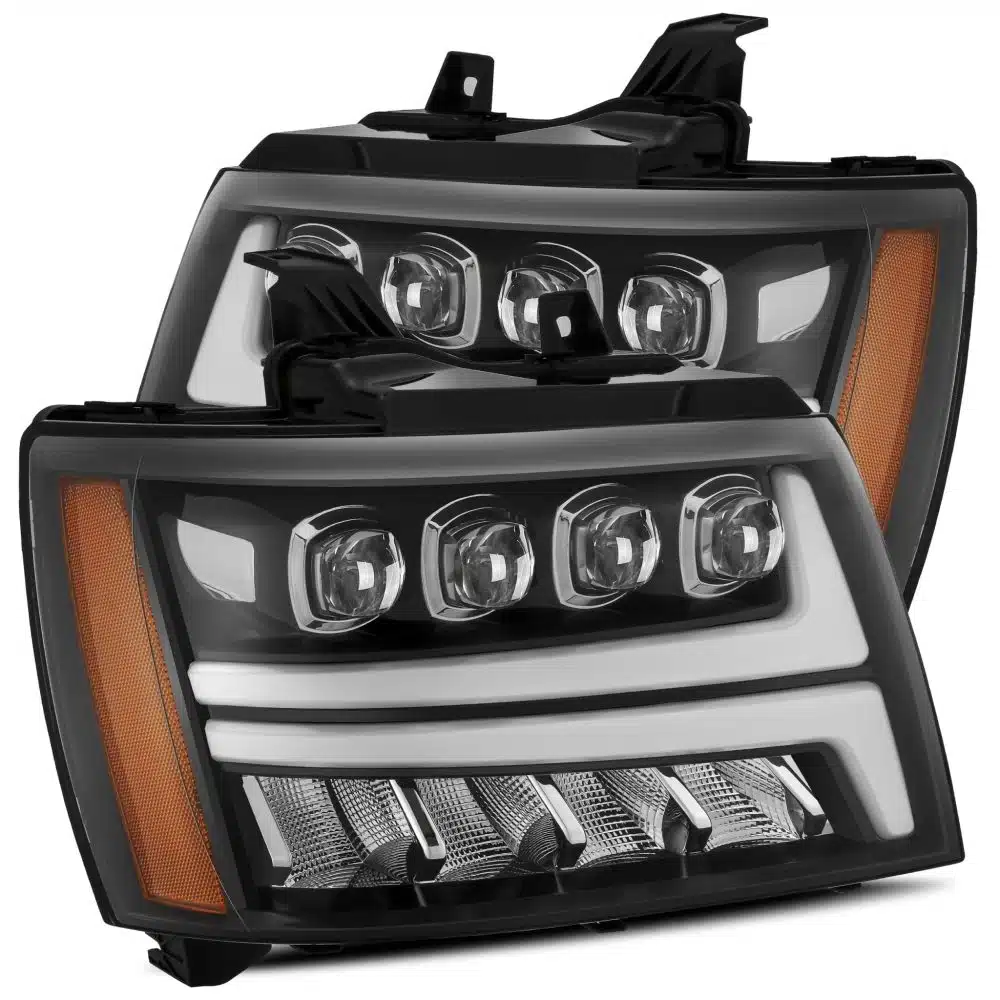 AlphaRex NOVA-Series LED Projector Jet Black Headlights for GMT900 Chevrolet Avalanche / Suburban / Tahoe [AXHL-CT07-PPTS-LED-LB-A]