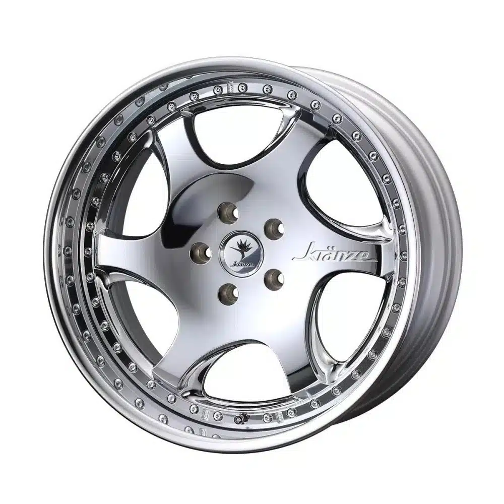 Weds Kranze BAZREIA ID Wheel in Hyper Chrome - Front Side View of Wheel