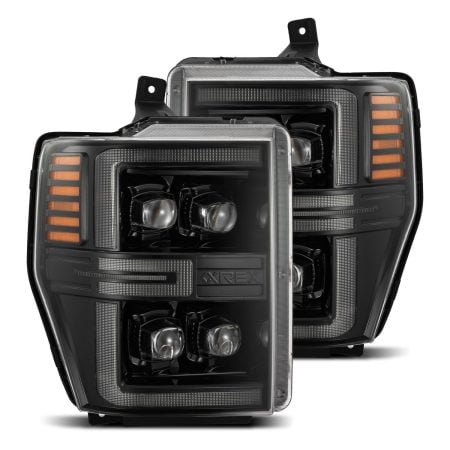AlphaRex NOVA-Series LED Projector Alpha-Black Headlights for P356 Ford Super Duty / Excursion  [AHL-FD08-G2-N-FLB]