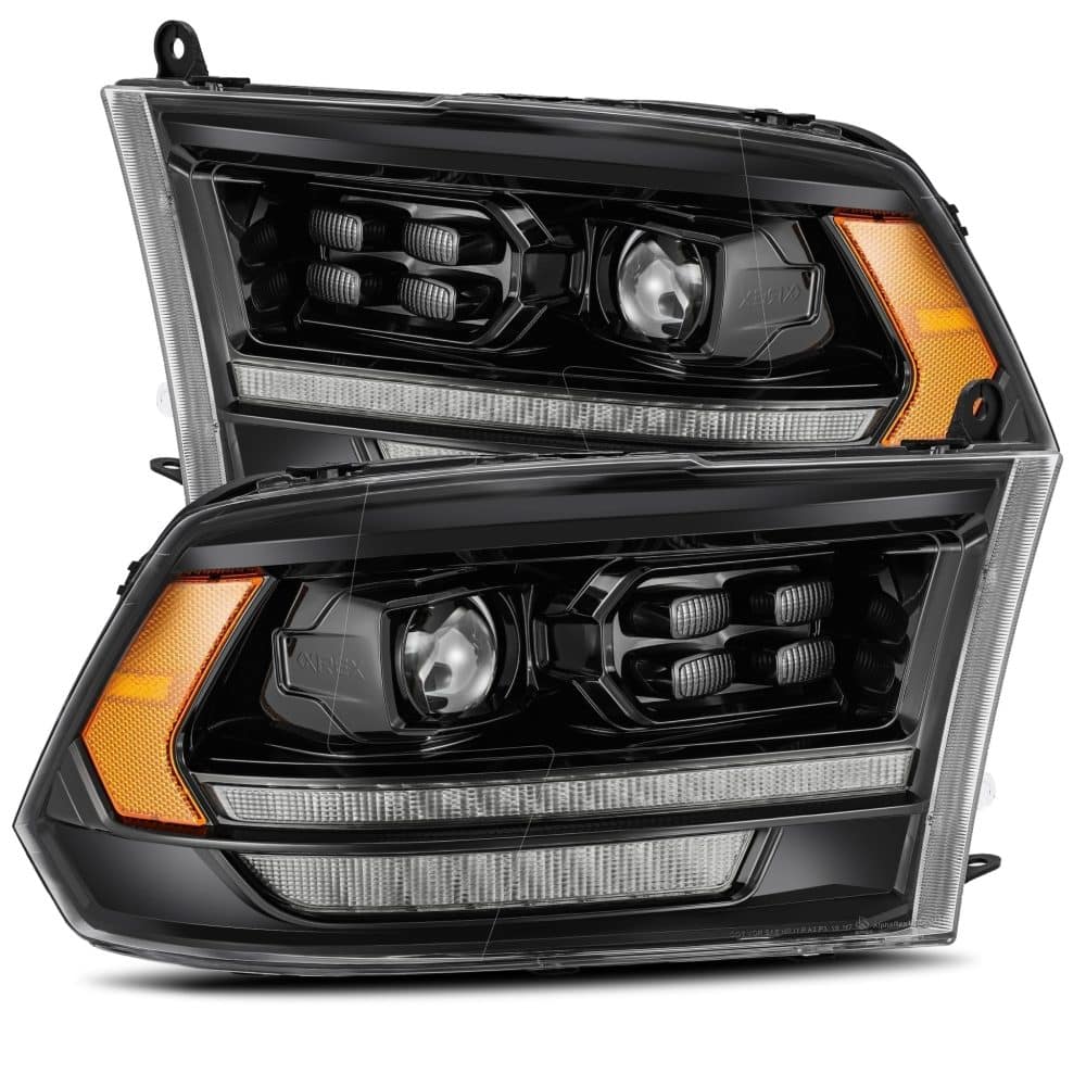 AlphaRex LUXX-Series LED Projector Alpha-Black Headlights (5th Gen 2500 Style) for DS, DJ, D2 Dodge Ram [AHL-DR09-PL-G4-SA-LB-CVT/AHL-DR09-PL-G4-SA-LB]