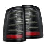 AlphaRex LUXX-Series LED Alpha-Black Tail Lights for DS & DH Dodge Ram 1500 / 2500 / 3500 [RTL-DR09-SA-YS-LB-CVT/RTL-DR09-G2-SA-YS-LB]
