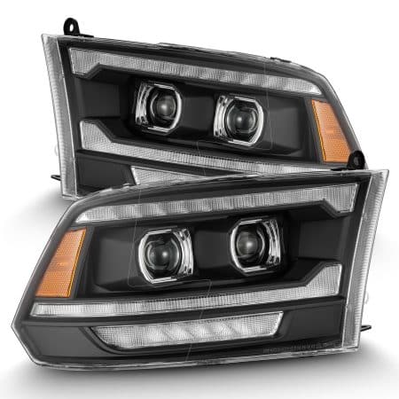 AlphaRex LUXX-Series LED Projector Black Headlights (MK II 5th Gen 2500 Style) for DX Dodge Ram [AHL-DR09-G5-PL-SA-B-CVT/AHL-DR09-G5-PL-SA-B]