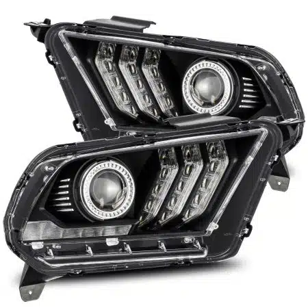 AlphaRex LUXX-Series LED Projector Black Headlights for S197 Ford Mustang [AHL-FM10-PL-SA-B]