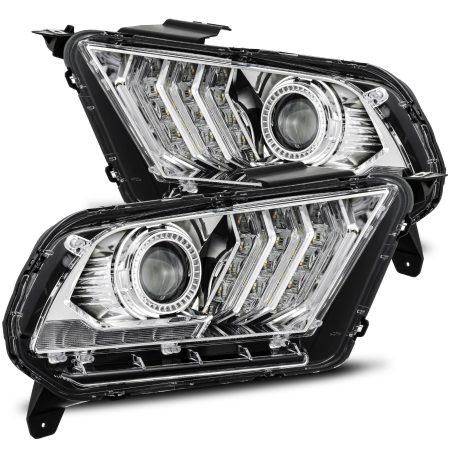 AlphaRex LUXX-Series LED Projector Chrome Headlights for S197 Ford Mustang [AHL-FM10-PL-SA-C]
