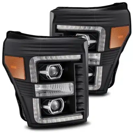 AlphaRex LUXX-Series LED Projector Black Headlights for P558 Ford Super Duty [AHL-FD11-PL-SA-B]