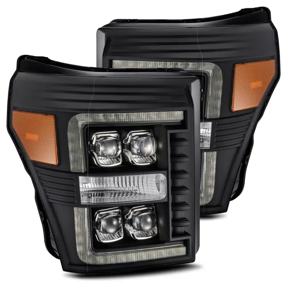 AlphaRex NOVA-Series LED Projector Black Headlights for P558 Ford Super Duty [AHL-FD11-N-B]