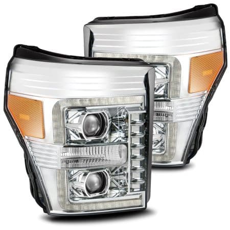 AlphaRex PRO-Series Halogen Projector Chrome Headlights for P558 Ford Super Duty [AHL-FD11-P-S-C]