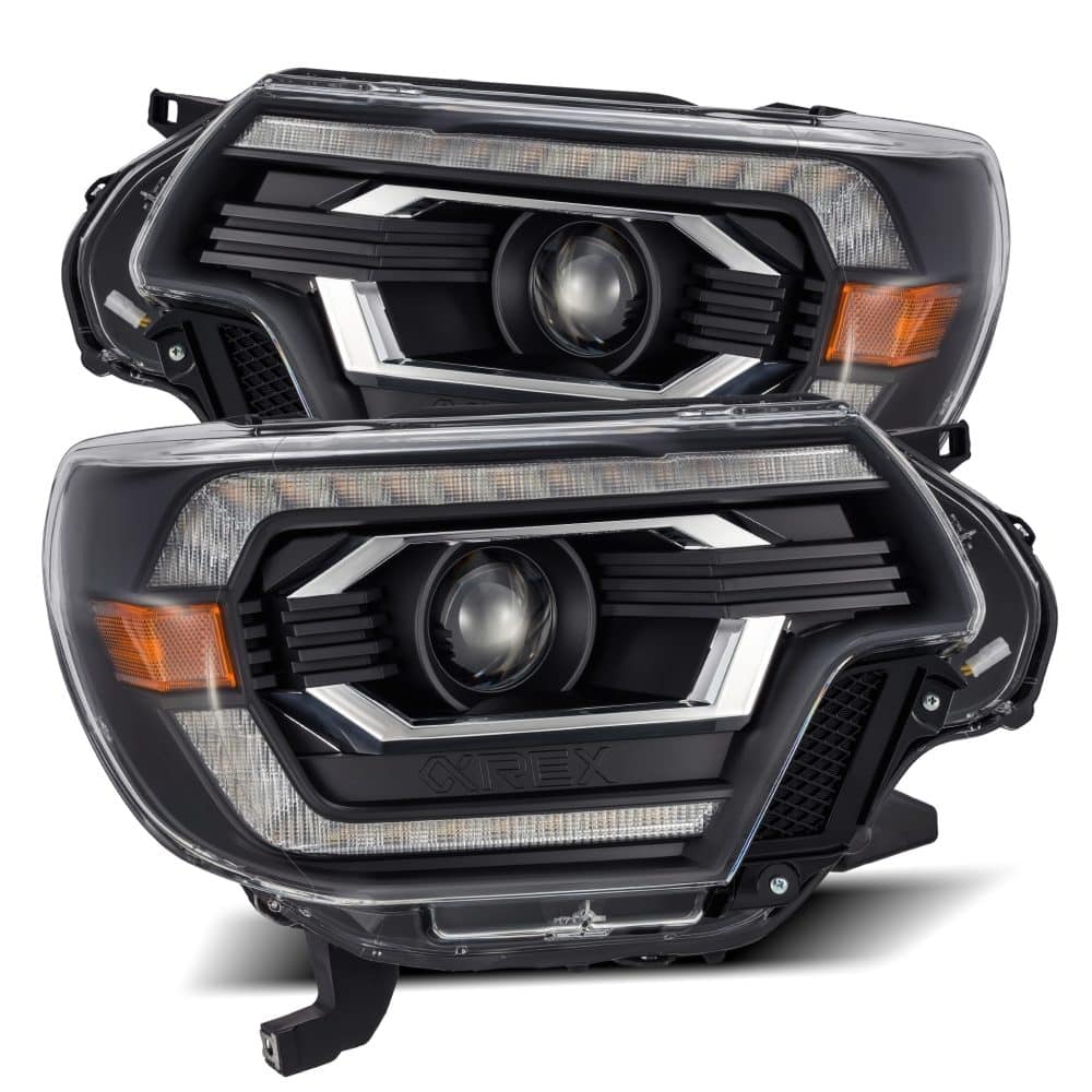 AlphaRex LUXX-Series LED Projector Black Headlights for N200 Toyota Tacoma [AHL-TT12-PL-SA-B]