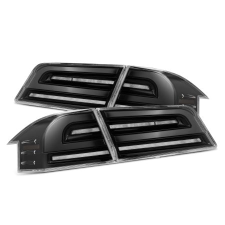 AlphaRex LUXX-Series LED Tail Lights Alpha-Black (With Black Trunk Center Piece Replacement) for MS Tesla Model S [BTL-TSS12-SA-YB-LB-21CVT/BTL-TSS12-SA-YB-LB]