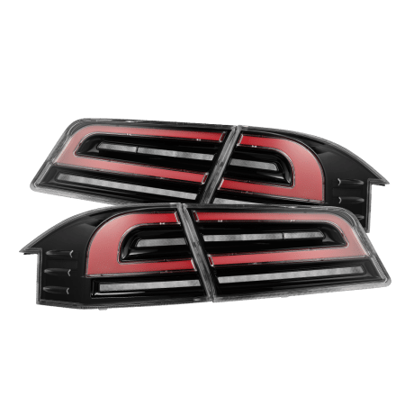 AlphaRex LUXX-Series LED Tail Lights Black-Red (With Black Trunk Center Piece Replacement) for MS Tesla Model S [BTL-TSS12-SA-YR-LB-21CVT/BTL-TSS12-SA-YR-LB]