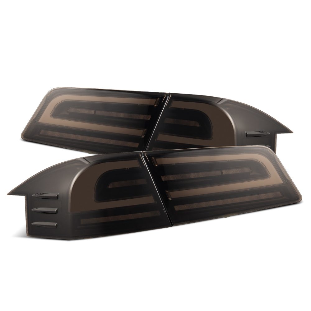 AlphaRex LUXX-Series LED Tail Lights Black Smoke (With Black Trunk Center Piece Replacement) for MS Tesla Model S [BTL-TSS12-SA-YW-LBS-21CVT/BTL-TSS12-SA-YW-LBS]