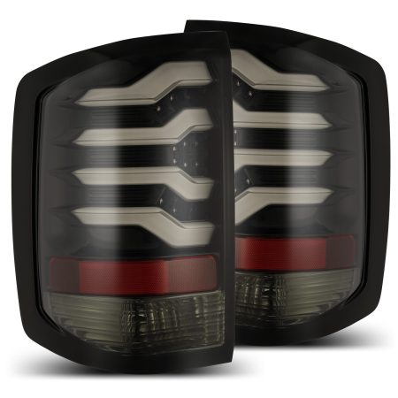 AlphaRex PRO-Series LED Jet Black Tail Lights for K2XX Chevrolet Silverado 1500 / 2500HD / 3500HD / and GMC Sierra 3500HD Dually [ATL-CL14-W-LBS]