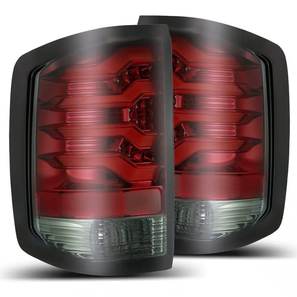 AlphaRex PRO-Series LED Tail Lights Red Smoke for GMTK2 Chevrolet Silverado 1500 / 2500HD / 3500HD and GMC Sierra 3500HD Dually [ATL-CL14-R-RS]
