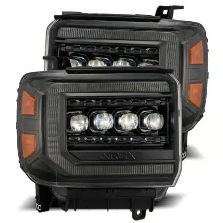 AlphaRex NOVA-Series LED Projector Alpha-Black Headlights for K2XX GMC Sierra 1500HD / 2500HD / 3500HD [AHL-GS14-N-FLB-CVT/AHL-GS14-N-FLB]