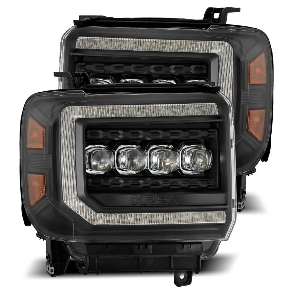 AlphaRex NOVA-Series LED Projector Black Headlights for K2XX GMC Sierra 1500HD / 2500HD / 3500HD [AHL-GS14-N-B-CVT/AHL-GS14-N-B]