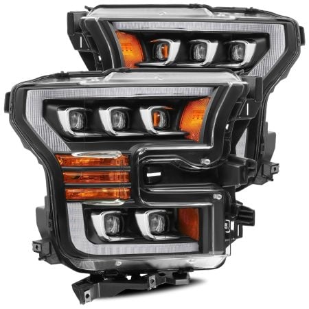 AlphaRex NOVA-Series LED Projector Black Headlights for 3rd Gen Ford F150 /  F150 Raptor [AXHL-FF15-PPTS-LED-B-A-G2-RAP/AXHL-FF15-PPTS-LED-B-A-G2]