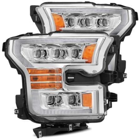 AlphaRex NOVA-Series LED Projector Chrome Headlights for P552 Ford F150 / F150 Raptor [AXHL-FF15-PPTS-LED-C-A-G2-RAP/AXHL-FF15-PPTS-LED-C-A-G2]