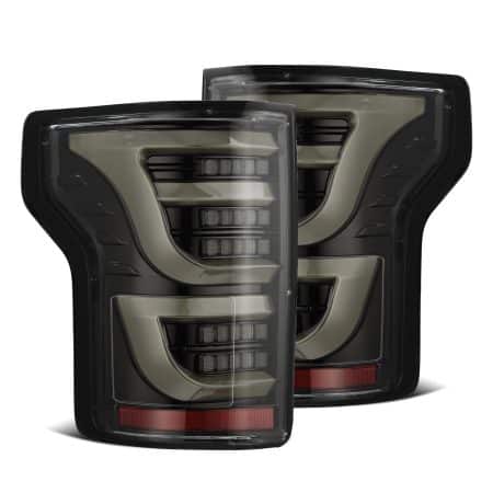 AlphaRex LUXX-Series LED Alpha-Black Tail Lights for P552 Ford F150 [RTL-FF15-SA-YS-LB-CVT/RTL-FF15-SA-YS-LB]