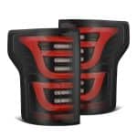AlphaRex LUXX-Series LED Black-Red Tail Lights for P552 Ford F150 [RTL-FF15-SA-RR-LBS-CVT/RTL-FF15-SA-RR-LBS]