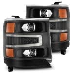 AlphaRex LUXX-Series LED Projector Black Headlights for K2XX Chevrolet Silverado 1500 [AHL-CL16-PL-SA-B-CVT/AHL-CL16-PL-SA-B]