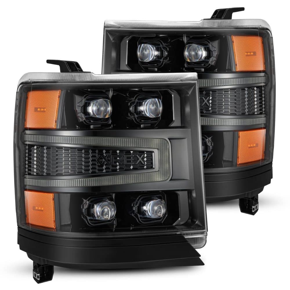 AlphaRex NOVA-Series LED Projector Alpha-Black Headlights for K2XX Chevrolet Silverado 1500 [AHL-CL16-N-FLB-CVT/AHL-CL16-N-FLB]