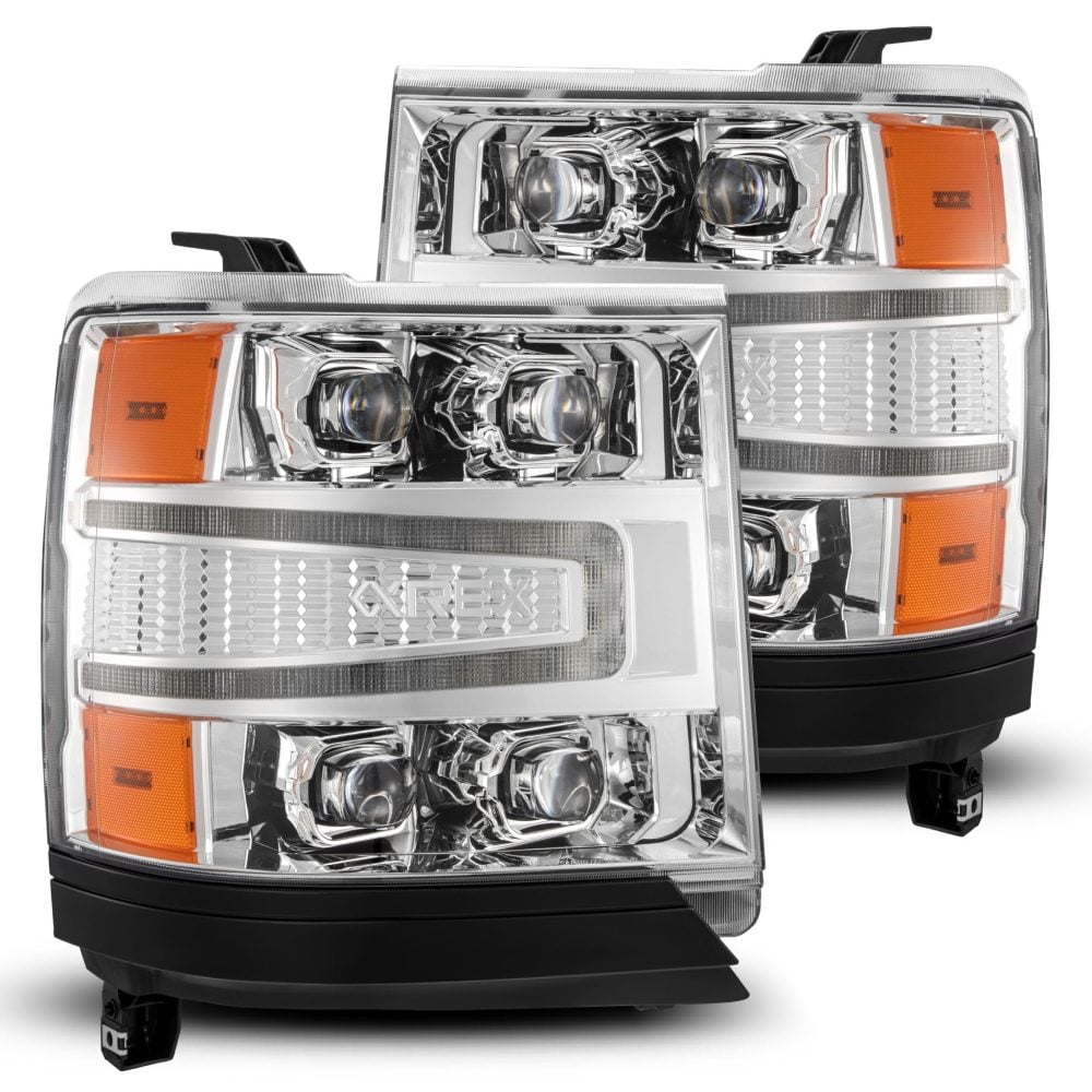 AlphaRex NOVA-Series LED Projector Chrome Headlights for K2XX Chevrolet Silverado 1500 [AHL-CL16-N-C-CVT/AHL-CL16-N-C]