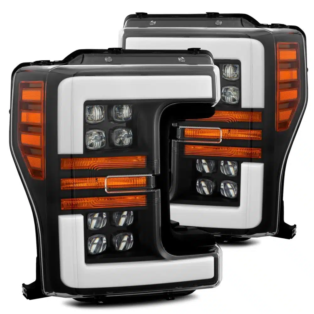 AlphaRex NOVA-Series LED Projector Black Headlights for P558 Ford Super Duty [AHL-FD18-N-B]