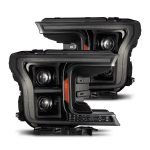 AlphaRex MK II PRO-Series Halogen Projector Alpha-Black Headlights (14th Gen Style) for P415 Ford F150 [AHL-FF18-G2-P-S-FLB-CVT/AHL-FF18-G2-P-S-FLB]