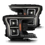 AlphaRex MK II PRO-Series Halogen Projector Black Headlights (14th Gen Style) for P415 Ford F150 [AHL-FF18-G2-P-S-B-CVT/AHL-FF18-G2-P-S-B]