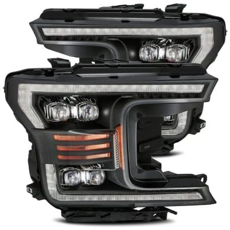 AlphaRex NOVA-Series LED Projector Black Headlights for 13th Gen Ford F150 [AXHL-FF18-PPTS-LED-B-A-G2-CVT/AXHL-FF18-PPTS-LED-B-A-G2]