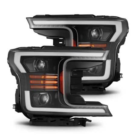 AlphaRex PRO-Series Halogen Projector Black Headlights for 13th Gen Ford F150 [AXHL-FF18-PPTS-B-A-CVT/AXHL-FF18-PPTS-B-A]