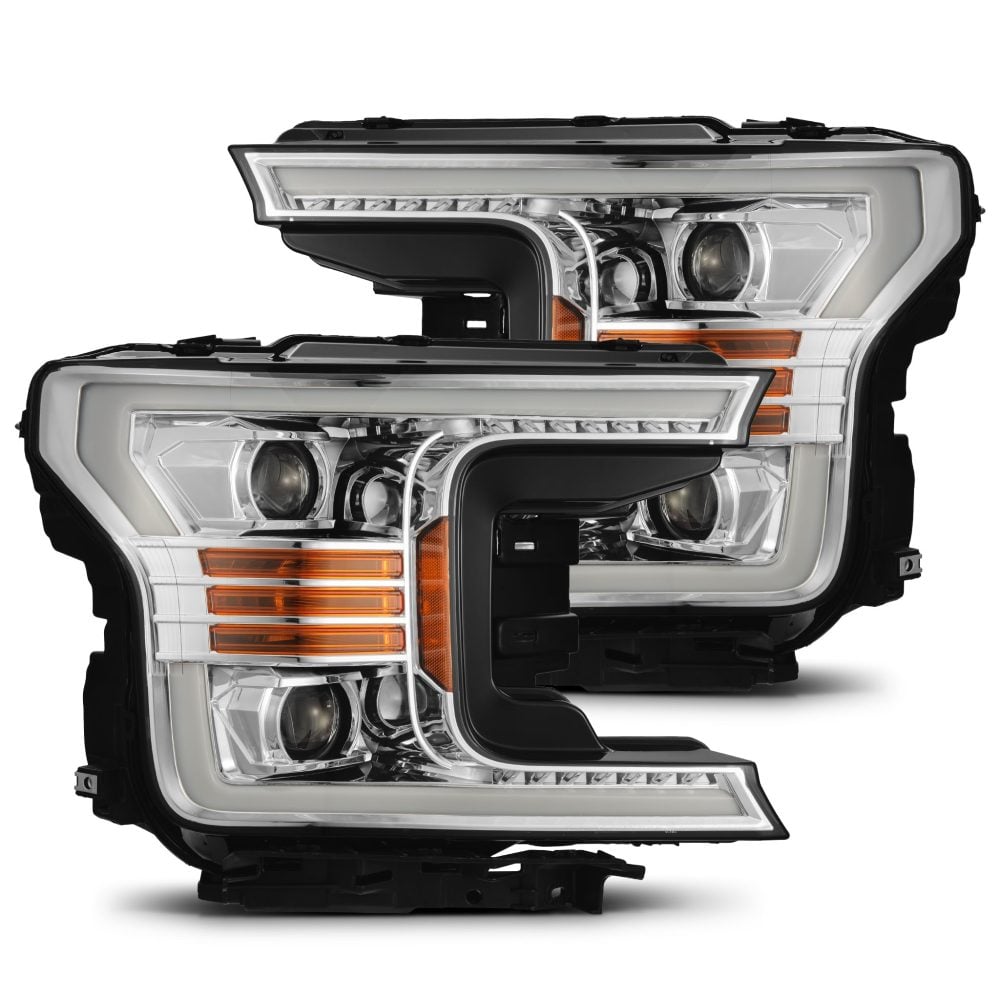 AlphaRex PRO-Series Halogen Projector Chrome Headlights for Gen 3 Ford F150 [AXHL-FF18-PPTS-C-A-CVT/AHL-FF18-P-SA-C]
