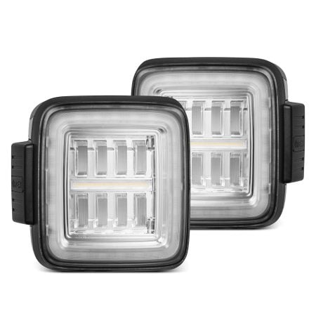 AlphaRex NOVA-Series Prismatic LED Clear Tail Lights for JL Jeep Wrangler [RTL-JW18-SA-YC-C-CVT/RTL-JW18-SA-YC-C]
