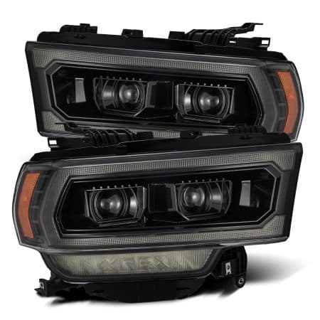 AlphaRex PRO-Series Halogen Projector Alpha-Black Headlights for D2, DJ and DP Dodge Ram 2500 / 3500 / 4500 / 5500 [AHL-DR219-P-S-FLB]