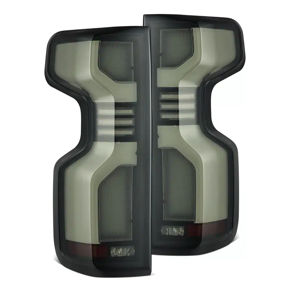 AlphaRex LUXX-Series LED Black Tail Lights for T1 Chevrolet Silverado 1500 / 2500HD / 3500HD