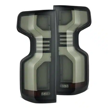 AlphaRex LUXX-Series LED Black Tail Lights for T1 Chevrolet Silverado 1500 /  2500HD / 3500HD
