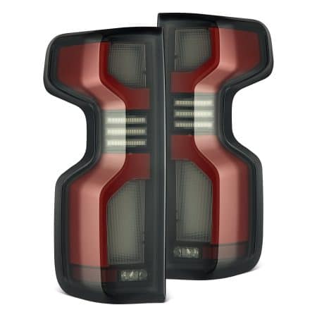 AlphaRex LUXX-Series LED Black-Red Tail Lights for T1 Chevrolet Silverado 1500 /  2500HD / 3500HD