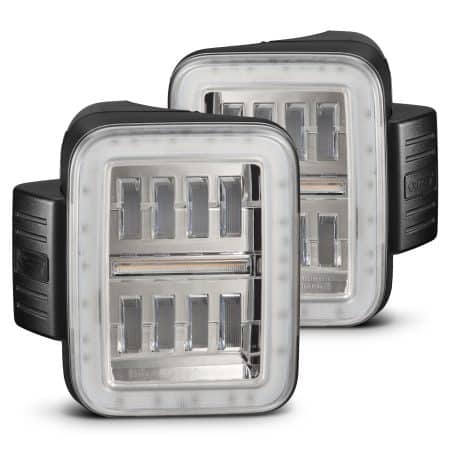 AlphaRex NOVA-Series Prismatic LED Chrome Tail Lights for JT Jeep Gladiator [RTL-JG18-SA-YC-C-CVT/RTL-JG18-SA-YC-C]