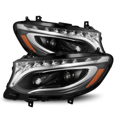 AlphaRex LUXX-Series LED Projector Black Headlights for VS30 Mercedes-Benz Sprinter [AHL-MBS19-PL-SA-B-CVT/AHL-MBS19-PL-SA-B]
