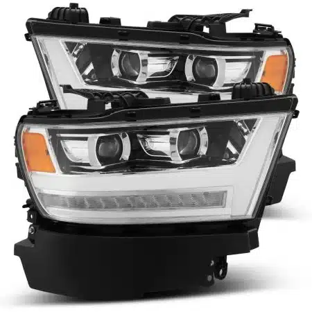 AlphaRex LUXX-Series LED Projector Chrome Headlights for DT Dodge Ram 1500 [AHL-DR19-PL-SA-C-CVT/AHL-DR19-PL-SA-C]
