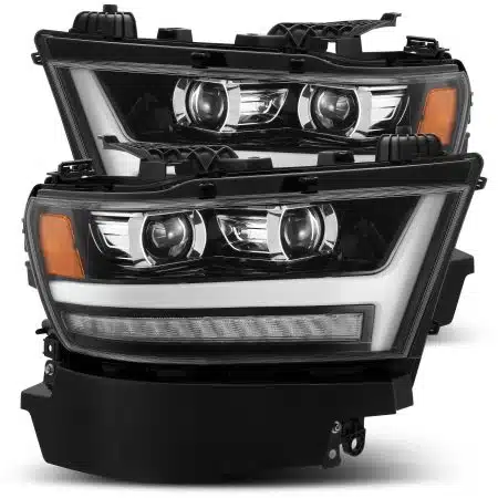 AlphaRex LUXX-Series LED Projector Jet Black Headlights for DT Dodge Ram 1500 [AHL-DR19-PL-SA-LB-CVT/AHL-DR19-PL-SA-LB]