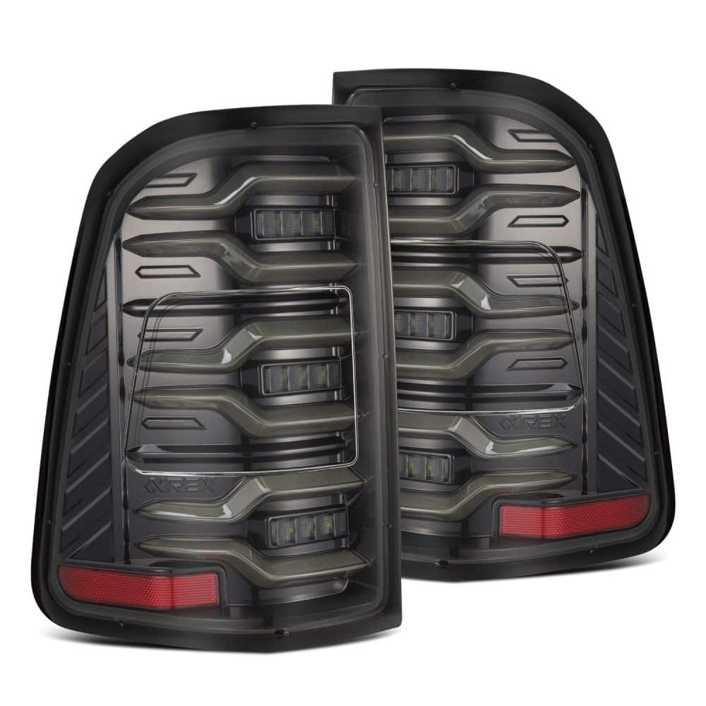 AlphaRex LUXX-Series LED Alpha-Black Tail Lights for DT Dodge Ram 1500 [RTL-DR19-SA-YS-LB-NS-CVT/RTL-DR19-SA-YS-LB]