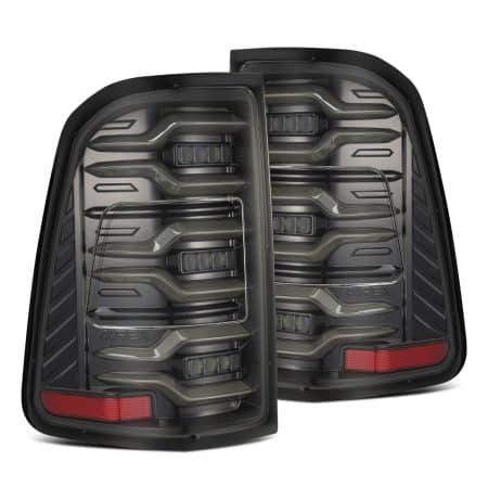 AlphaRex LUXX-Series LED Alpha-Black Tail Lights for DT Dodge Ram 1500 [RTL-DR19-SA-YS-LB-NS-CVT/RTL-DR19-SA-YS-LB]