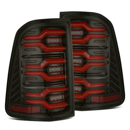AlphaRex LUXX-Series LED Black-Red Tail Lights for DT Dodge Ram 1500 [RTL-DR19-SA-RR-LBS-NS-CVT/RTL-DR19-SA-RR-LBS]