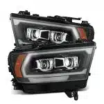 AlphaRex MK II LUXX-Series LED Projector Black Headlights (2500 Style) for DT Dodge Ram 1500 [AHL-DR19-G2-PL-SA-B-CVT/AHL-DR19-G2-PL-SA-B]