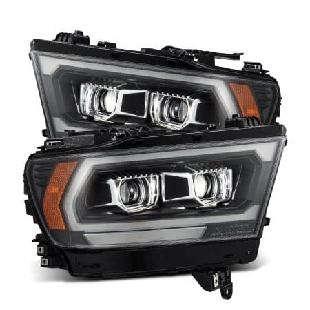 AlphaRex LUXX-Series LED Projector Black Headlights (MK II 2500 Style) for DT Dodge Ram 1500 [AHL-DR19-G2-PL-SA-B-CVT/AHL-DR19-G2-PL-SA-B]