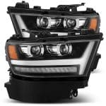 AlphaRex PRO-Series Halogen Projector Jet Black Headlights for DT Dodge Ram 1500 [AXHL-DR19-PPTS-LB-A-CVT/AXHL-DR19-PPTS-LB-A]